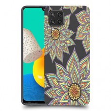 חמניות בשחור כיסוי מגן קשיח מעוצב ל Samsung Galaxy M32 יחידה אחת סקרין מובייל