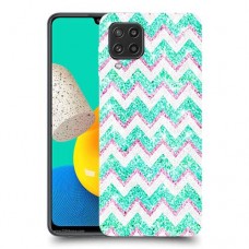 גיאומטריה טורקיז כיסוי מגן קשיח מעוצב ל Samsung Galaxy M32 יחידה אחת סקרין מובייל