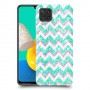 גיאומטריה טורקיז כיסוי מגן קשיח מעוצב ל Samsung Galaxy M32 יחידה אחת סקרין מובייל