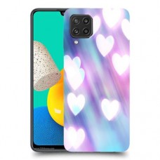 לבבות מעורפלים בכחול כיסוי מגן קשיח מעוצב ל Samsung Galaxy M32 יחידה אחת סקרין מובייל