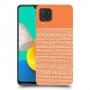 נקודות לבנות בכתום כיסוי מגן קשיח מעוצב ל Samsung Galaxy M32 יחידה אחת סקרין מובייל