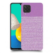 נקודות לבנות בסגול כיסוי מגן קשיח מעוצב ל Samsung Galaxy M32 יחידה אחת סקרין מובייל