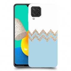 לבן כחול כיסוי מגן קשיח מעוצב ל Samsung Galaxy M32 יחידה אחת סקרין מובייל