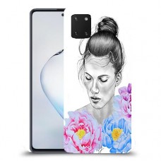 אישה בפרחים כיסוי מגן קשיח מעוצב ל Samsung Galaxy Note10 Lite יחידה אחת סקרין מובייל