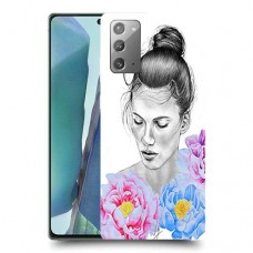אישה בפרחים כיסוי מגן קשיח מעוצב ל Samsung Galaxy Note20 5G יחידה אחת סקרין מובייל