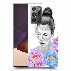 אישה בפרחים כיסוי מגן קשיח מעוצב ל Samsung Galaxy Note20 Ultra יחידה אחת סקרין מובייל