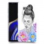 אישה בפרחים כיסוי מגן קשיח מעוצב ל Samsung Galaxy Note9 יחידה אחת סקרין מובייל