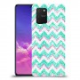 גיאומטריה טורקיז כיסוי מגן קשיח מעוצב ל Samsung Galaxy S10 Lite יחידה אחת סקרין מובייל