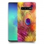 נוצת טווס כיסוי מגן קשיח מעוצב ל Samsung Galaxy S10+ יחידה אחת סקרין מובייל