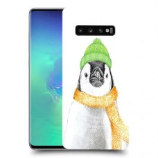 פינגווין בקור כיסוי מגן קשיח מעוצב ל Samsung Galaxy S10+ יחידה אחת סקרין מובייל
