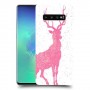 צבי ורוד כיסוי מגן קשיח מעוצב ל Samsung Galaxy S10+ יחידה אחת סקרין מובייל