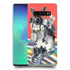 ארנבון מוזר כיסוי מגן קשיח מעוצב ל Samsung Galaxy S10+ יחידה אחת סקרין מובייל