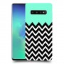 פסים במנטה כיסוי מגן קשיח מעוצב ל Samsung Galaxy S10+ יחידה אחת סקרין מובייל