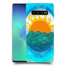 זריחה ליד הים כיסוי מגן קשיח מעוצב ל Samsung Galaxy S10+ יחידה אחת סקרין מובייל