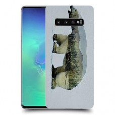 דוב לבן כיסוי מגן קשיח מעוצב ל Samsung Galaxy S10+ יחידה אחת סקרין מובייל