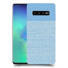נקודות לבנות בכחול כיסוי מגן קשיח מעוצב ל Samsung Galaxy S10+ יחידה אחת סקרין מובייל