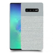 נקודות לבנות אפור כיסוי מגן קשיח מעוצב ל Samsung Galaxy S10+ יחידה אחת סקרין מובייל