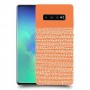 נקודות לבנות בכתום כיסוי מגן קשיח מעוצב ל Samsung Galaxy S10+ יחידה אחת סקרין מובייל