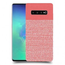 נקודות לבנות בורוד כיסוי מגן קשיח מעוצב ל Samsung Galaxy S10+ יחידה אחת סקרין מובייל