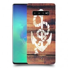 עוגן מעץ כיסוי מגן קשיח מעוצב ל Samsung Galaxy S10+ יחידה אחת סקרין מובייל