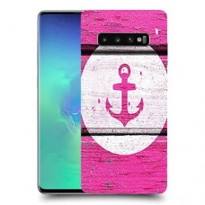 עוגן ורוד מעץ כיסוי מגן קשיח מעוצב ל Samsung Galaxy S10+ יחידה אחת סקרין מובייל