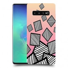 זאברה ריבועים כיסוי מגן קשיח מעוצב ל Samsung Galaxy S10+ יחידה אחת סקרין מובייל