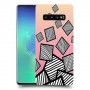 זאברה ריבועים כיסוי מגן קשיח מעוצב ל Samsung Galaxy S10+ יחידה אחת סקרין מובייל