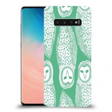 ינשופים על ירוק כיסוי מגן קשיח מעוצב ל Samsung Galaxy S10 יחידה אחת סקרין מובייל