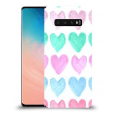 לבבות פסטל כיסוי מגן קשיח מעוצב ל Samsung Galaxy S10 יחידה אחת סקרין מובייל