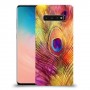 נוצת טווס כיסוי מגן קשיח מעוצב ל Samsung Galaxy S10 יחידה אחת סקרין מובייל