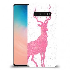 צבי ורוד כיסוי מגן קשיח מעוצב ל Samsung Galaxy S10 יחידה אחת סקרין מובייל
