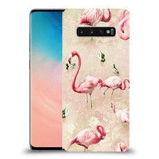 פלמינגו ורוד כיסוי מגן קשיח מעוצב ל Samsung Galaxy S10 יחידה אחת סקרין מובייל