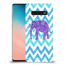 אלפנט סגול כיסוי מגן קשיח מעוצב ל Samsung Galaxy S10 יחידה אחת סקרין מובייל