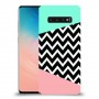 פסים במנטה ורוד כיסוי מגן קשיח מעוצב ל Samsung Galaxy S10 יחידה אחת סקרין מובייל