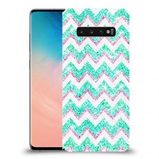 גיאומטריה טורקיז כיסוי מגן קשיח מעוצב ל Samsung Galaxy S10 יחידה אחת סקרין מובייל