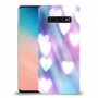 לבבות מעורפלים בכחול כיסוי מגן קשיח מעוצב ל Samsung Galaxy S10 יחידה אחת סקרין מובייל