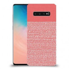 נקודות לבנות בורוד כיסוי מגן קשיח מעוצב ל Samsung Galaxy S10 יחידה אחת סקרין מובייל