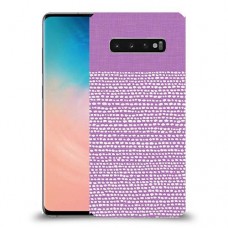 נקודות לבנות בסגול כיסוי מגן קשיח מעוצב ל Samsung Galaxy S10 יחידה אחת סקרין מובייל