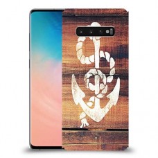 עוגן מעץ כיסוי מגן קשיח מעוצב ל Samsung Galaxy S10 יחידה אחת סקרין מובייל