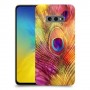 נוצת טווס כיסוי מגן קשיח מעוצב ל Samsung Galaxy S10e יחידה אחת סקרין מובייל
