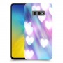 לבבות מעורפלים בכחול כיסוי מגן קשיח מעוצב ל Samsung Galaxy S10e יחידה אחת סקרין מובייל