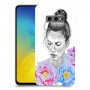 אישה בפרחים כיסוי מגן קשיח מעוצב ל Samsung Galaxy S10e יחידה אחת סקרין מובייל