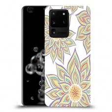 חמניות בלבן כיסוי מגן קשיח מעוצב ל Samsung Galaxy S20 Ultra 5G יחידה אחת סקרין מובייל