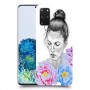 אישה בפרחים כיסוי מגן קשיח מעוצב ל Samsung Galaxy S20+ 5G יחידה אחת סקרין מובייל