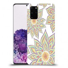 חמניות בלבן כיסוי מגן קשיח מעוצב ל Samsung Galaxy S20+ יחידה אחת סקרין מובייל