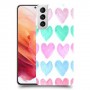 לבבות פסטל כיסוי מגן קשיח מעוצב ל Samsung Galaxy S21 5G יחידה אחת סקרין מובייל