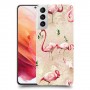 פלמינגו ורוד כיסוי מגן קשיח מעוצב ל Samsung Galaxy S21 5G יחידה אחת סקרין מובייל