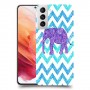 אלפנט סגול כיסוי מגן קשיח מעוצב ל Samsung Galaxy S21 5G יחידה אחת סקרין מובייל