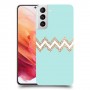 פסים בירוק כיסוי מגן קשיח מעוצב ל Samsung Galaxy S21 5G יחידה אחת סקרין מובייל
