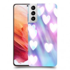 לבבות מעורפלים בכחול כיסוי מגן קשיח מעוצב ל Samsung Galaxy S21 5G יחידה אחת סקרין מובייל